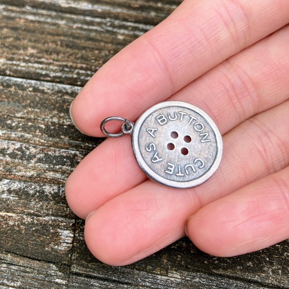 Vintage Sterling Silver 925 Cute as a Button REO Necklace Pendant Charm Only - Picture 5 of 9